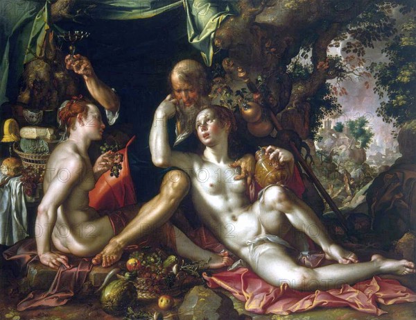 Lot and his Daughters, 1600. Creator: Joachim Anthonisz Wtewael.