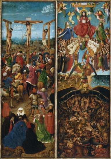 Crucifixion and Last Judgement diptych, 1440. Creator: Jan van Eyck.