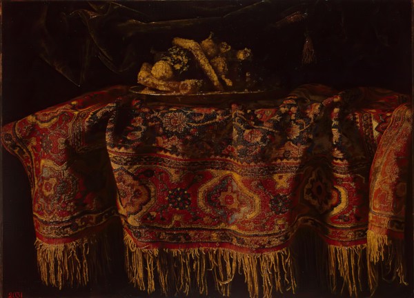 Still Life with an Oriental Carpet, 1650. Creator: Francesco Maltese.