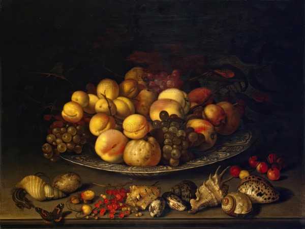 Plate with Fruits and Shells, 1630. Creator: Balthasar van der Ast.