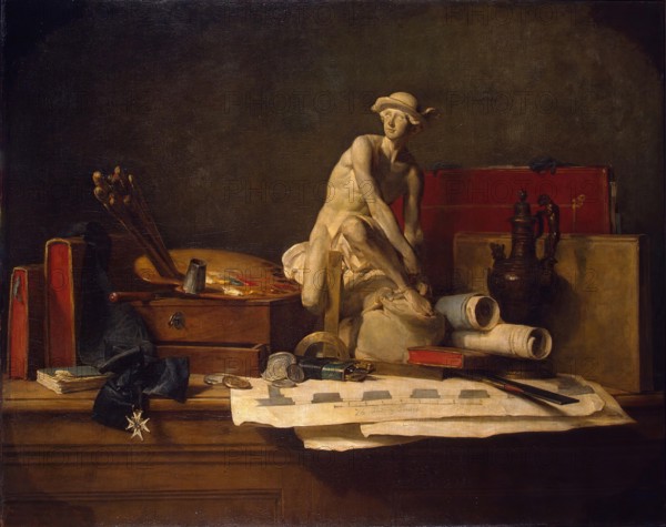 Still Life with Attributes of the Arts, 1766. Creator: Jean-Simeon Chardin.