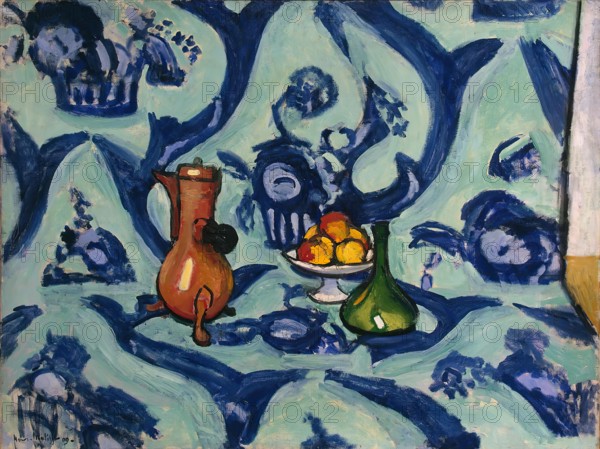 Still Life with Blue Tablecloth, 1909. Creator: Henri Matisse.