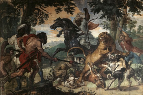 Lion Hunting, 1660. Creator: Abraham Jansz van Diepenbeeck.