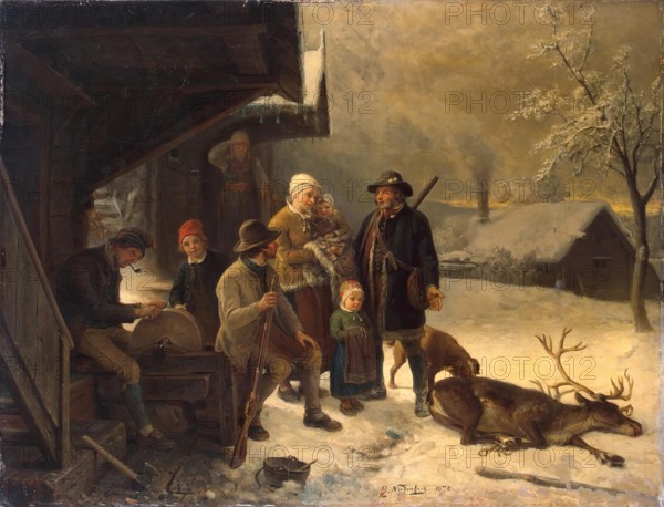 Dead Stag, 1878. Creator: Bengt Nordenberg.