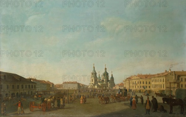 View of Sennaya Square in St Petersburg, 1800. Creator: Benjamin Patersson.