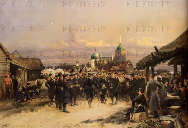 Singers of the 4th Rifle Battalion at Tsarskoe Selo, 1889. Creator: Jean Baptiste Edouard Detaille.