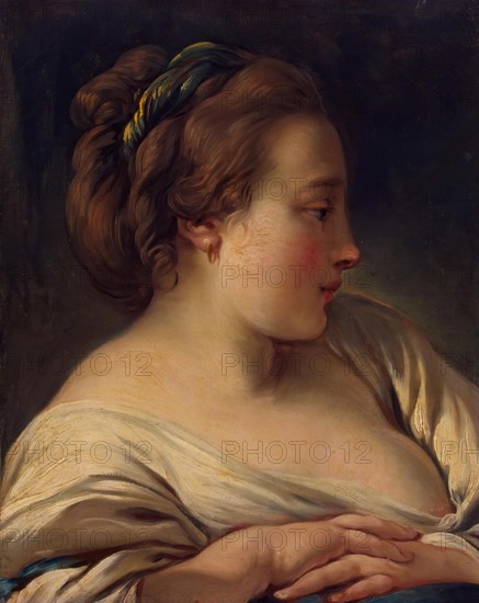 Head of a Young Girl, 1750. Creator: Francois Boucher.