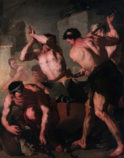 Vulcan's Forge, 1660. Creator: Luca Giordano.