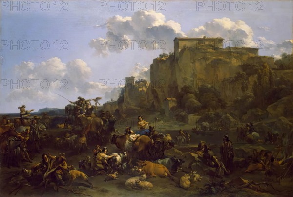 Hunters Resting, 1660. Creator: Nicolaes Berchem.