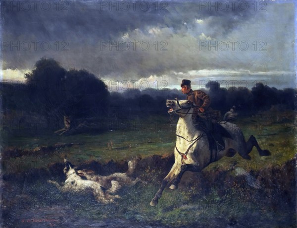 Wolf Hunting, 1863. Creator: Nicolai Egorovich Sverchkov.