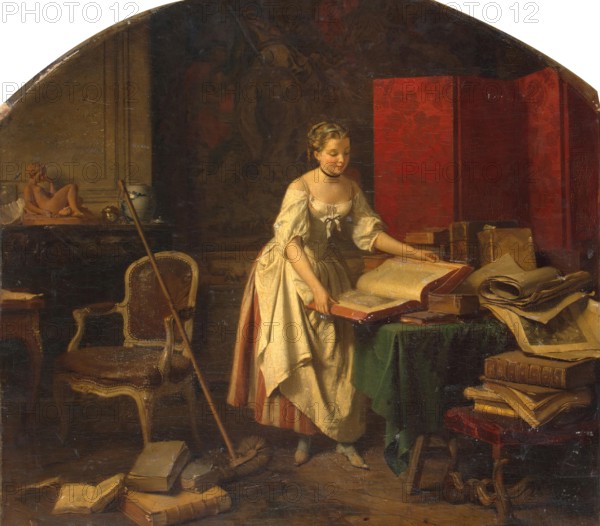 Curious Woman, 1848. Creator: Jean-Baptiste Antoine Emile Beranger.