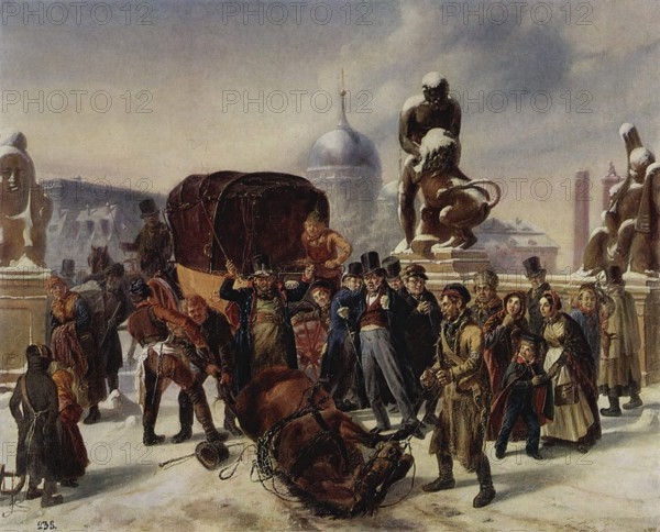 Street Scene, 1841. Creator: August von Rentzell.