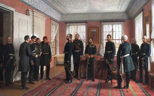 The Introduction of the Captive Osman Pasha to Alexander II at Plevna, 1887. Creator: Nikolai Dmitrievich Dmitriev-Orenburgsky.