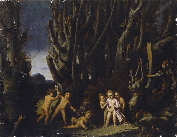 Putti in a Landscape, 1642. Creator: Antonio Maria Vassallo.