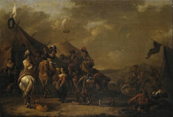 Hunters at Rest, 1650. Creator: Simon Johannes van Douw.