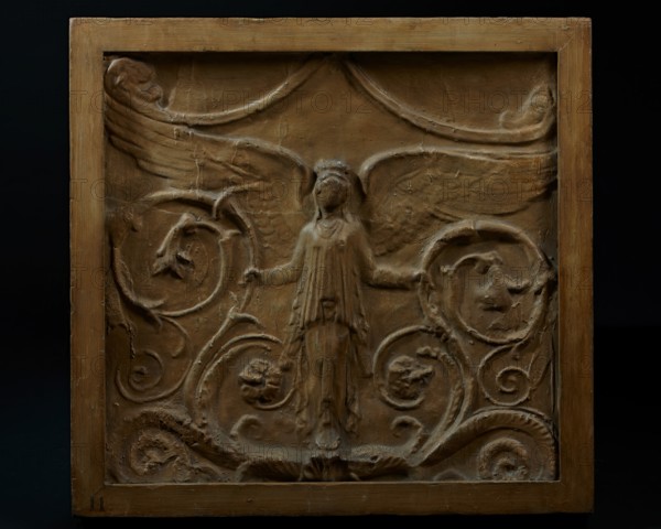 Cast of low relief depicting figure of Victory and acanthus decoration. Creator: Unknown.