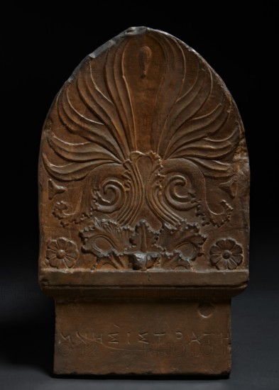 Cast of upper part of shaft and palmette of the stele of Menistrate. Creator: Unknown.