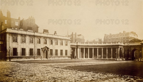 Burlington House, Piccadilly: east offices, colonnade & gateway., c1860s. Creator: Stephen Ayling.