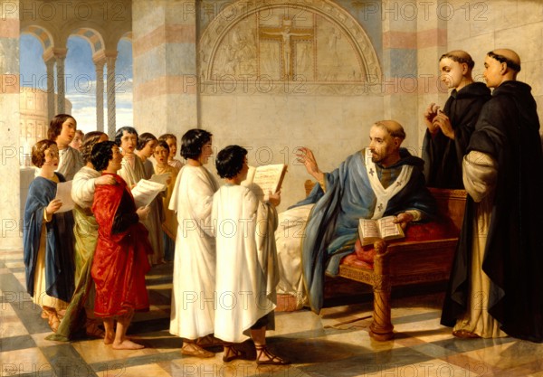 St Gregory teaching his Chant, 1845. Creator: John Rogers Herbert.