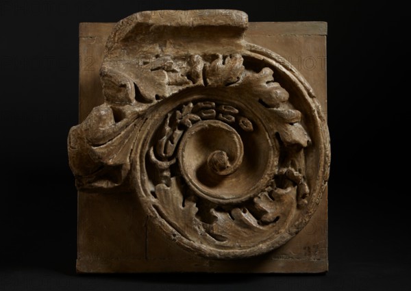 Cast of corner volute from composite capital, 19th century. Creator: Unknown.