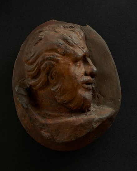 Cast of head of Dacian man with swept back hair. Creator: Unknown.