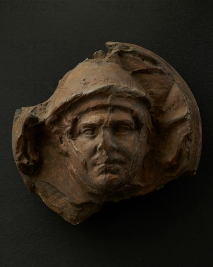 Cast of head of Roman auxiliary facing forward. Creator: Unknown.