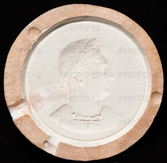 Mould for the Royal Academy President's Medal with relief bust of King George IV, c1820. Creator: Unknown.