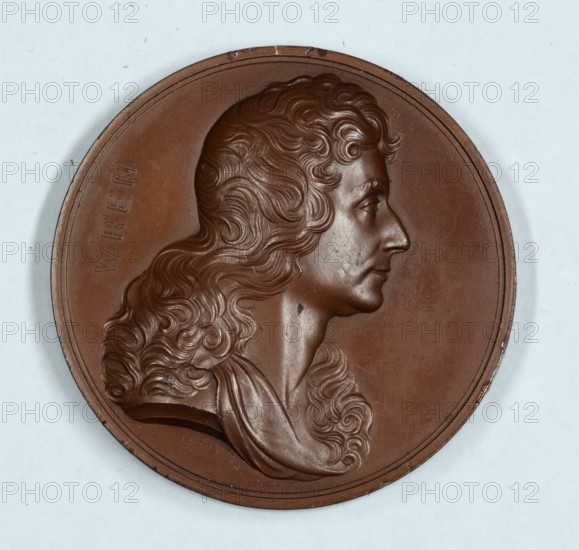 Sir Christopher Wren, Art Union of London medal, 1846. Creator: Benjamin Wyon.