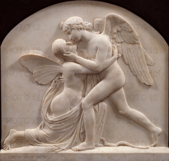 Cupid and Psyche, (1859?). Creator: John Gibson.