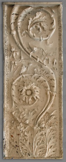 Cast of monumental pilaster fragment with acanthus, scrolls, and eagle, late 18th century. Creator: Unknown.