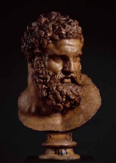 Cast of the Head of the Farnese Hercules, (19th century?). Creator: Unknown.