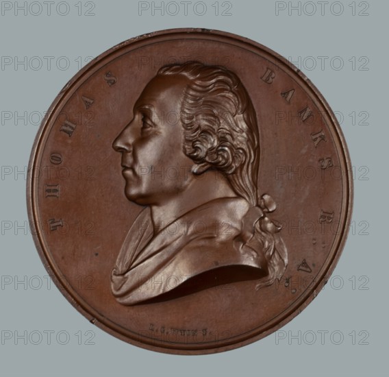 Thomas Banks R.A., Art Union of London medal, 1858. Creator: Leonard Charles Wyon.