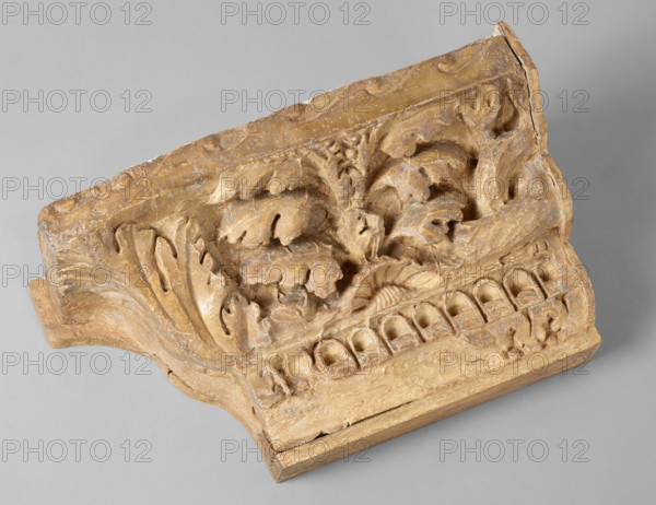 Cast of corner of cornice from the Aula Regia, late 18th century. Creator: Unknown.