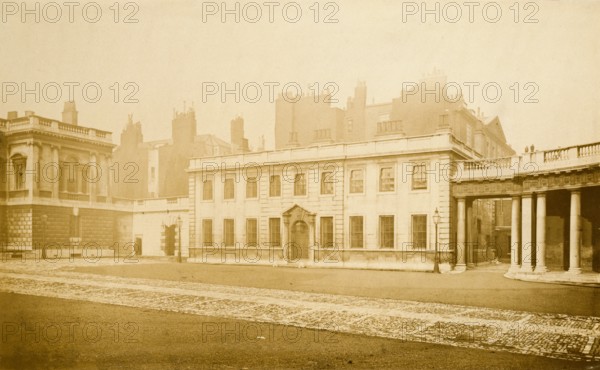 Burlington House, Piccadilly: east offices with portion of house & colonnade., c1860s. Creator: Stephen Ayling.
