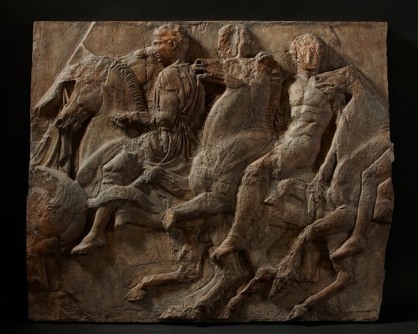 Cast of slab of riders from North frieze of Parthenon..., 19th century. Creator: Unknown.