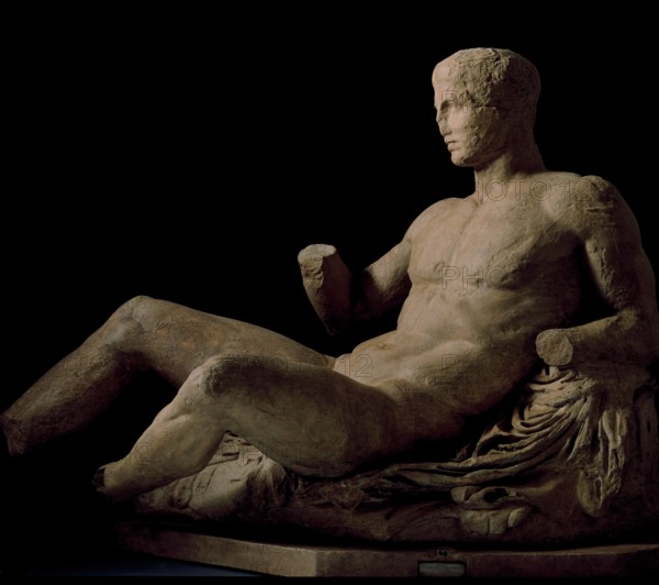 Cast of Figure D (Dionysos?) from east pediment of Parthenon, c438-433 BC, (19th century). Creator: Unknown.