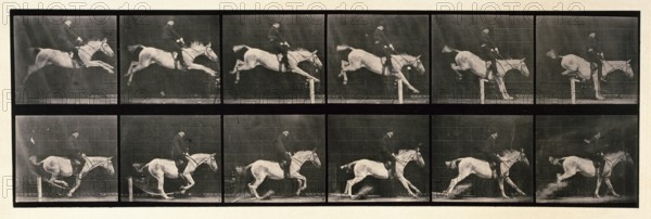 Jumping a hurdle, 1872-1885. Creator: Eadweard J Muybridge.