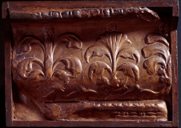 Cast of moulded profile with stylized lotus-and-palmette motif,  27BC-14 CE, (early 19th century). Creator: Unknown.