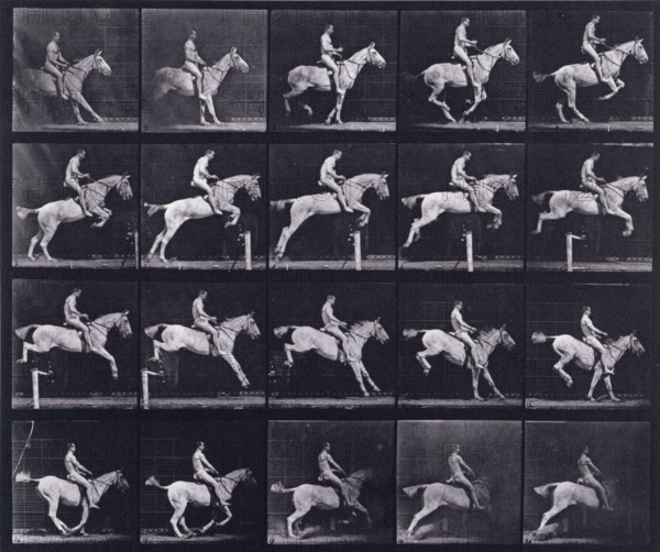 Jumping a hurdle, 1872-1885.   Creator: Eadweard J Muybridge.