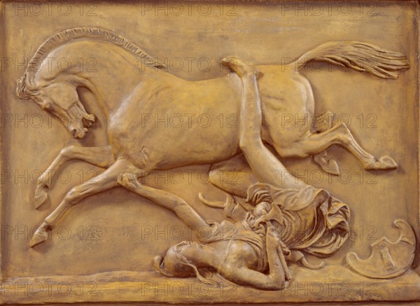 Amazon falling from her Horse, c1842-1848? Creator: John Gibson.