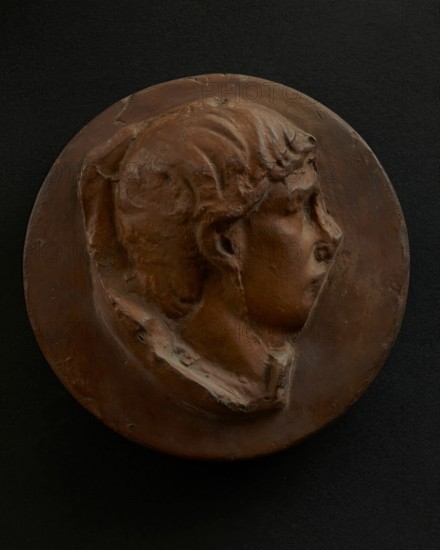 Cast of head of youth in background. Creator: Unknown.