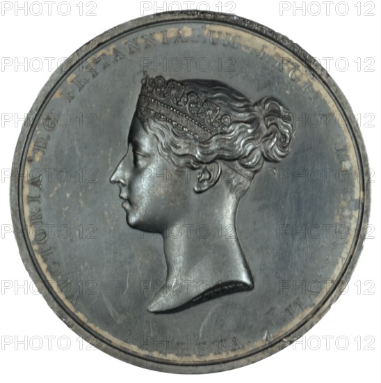 Queen Victoria, bronze commemorative medal of Victoria's accession, 1837. Creator: William Wyon.