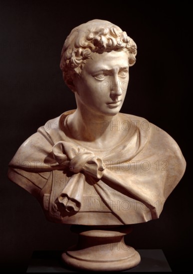 Cast of the bust from the statue of Donatello's St George for Orsanmichele... (c1417),  c1880s. Creator: D Brucciani & Co.
