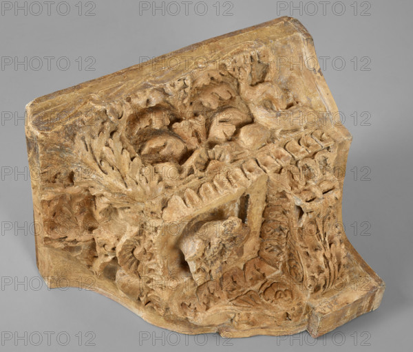 Cast of corner of cornice from Aula Regia, Domitian's Palace, late 18th century.  Creator: Unknown.