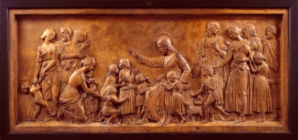 Christ blessing little Children, 1862-1864. Creator: John Gibson.