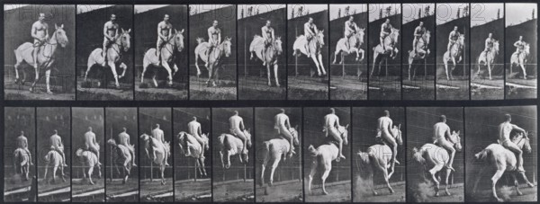 Jumping a hurdle, 1872-1885.   Creator: Eadweard J Muybridge.