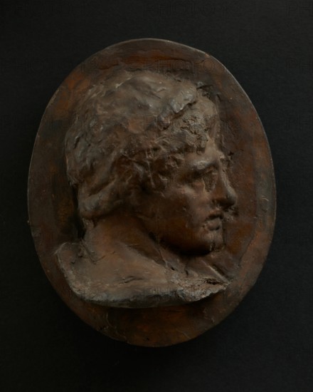 Cast of head of attendant holding ram. Creator: Unknown.