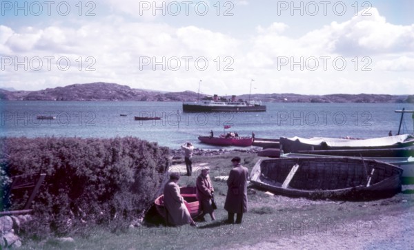 McBrayn's steamer off shore, Isle of Iona, Scotland, c1955.  Creator: Arthur Charles Kirby Ware.