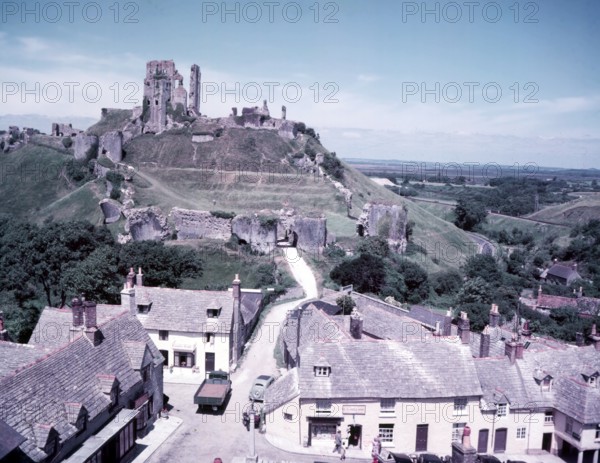 Corfe Castle and village, Dorset, c1955. Creator: Arthur Charles Kirby Ware.