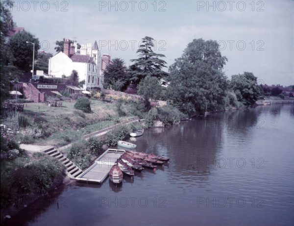 The Boat House Hotel on the River Severn, Shrewsbury, Shropshire, c1955. Creator: Arthur Charles Kirby Ware.